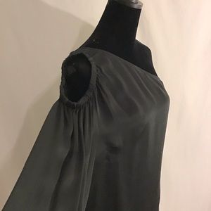 Elizabeth and James One Shoulder Black Silk Blouse